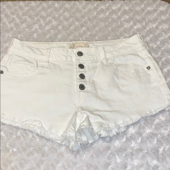 Altar'd State Pants - Altar’d State button fly white cut off shorts